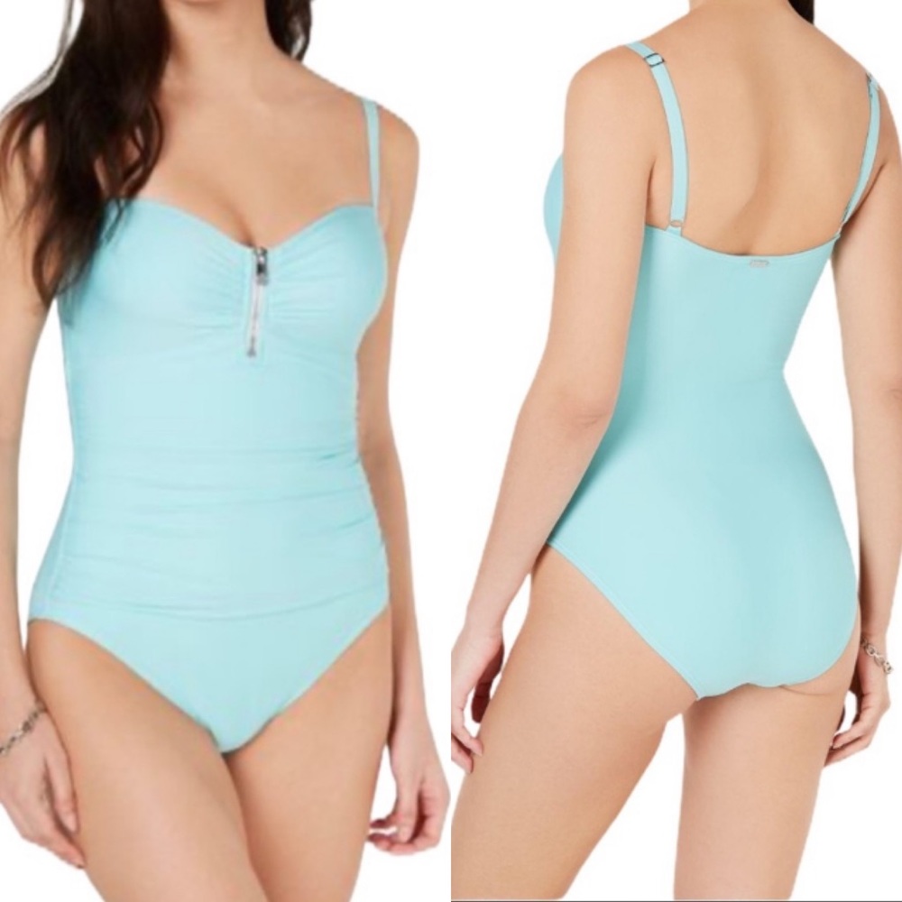 DKNY Zip One-Piece Swimsuit